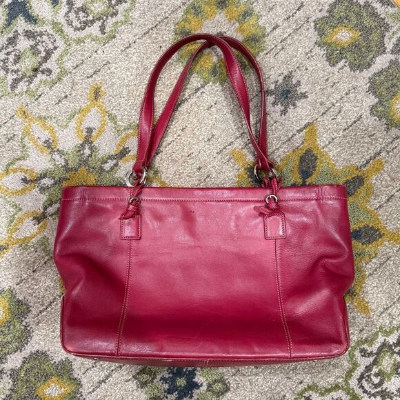 Y2K Ann Taylor Genuine Leather Shoulder Bag Tote - Picture 1 of 13